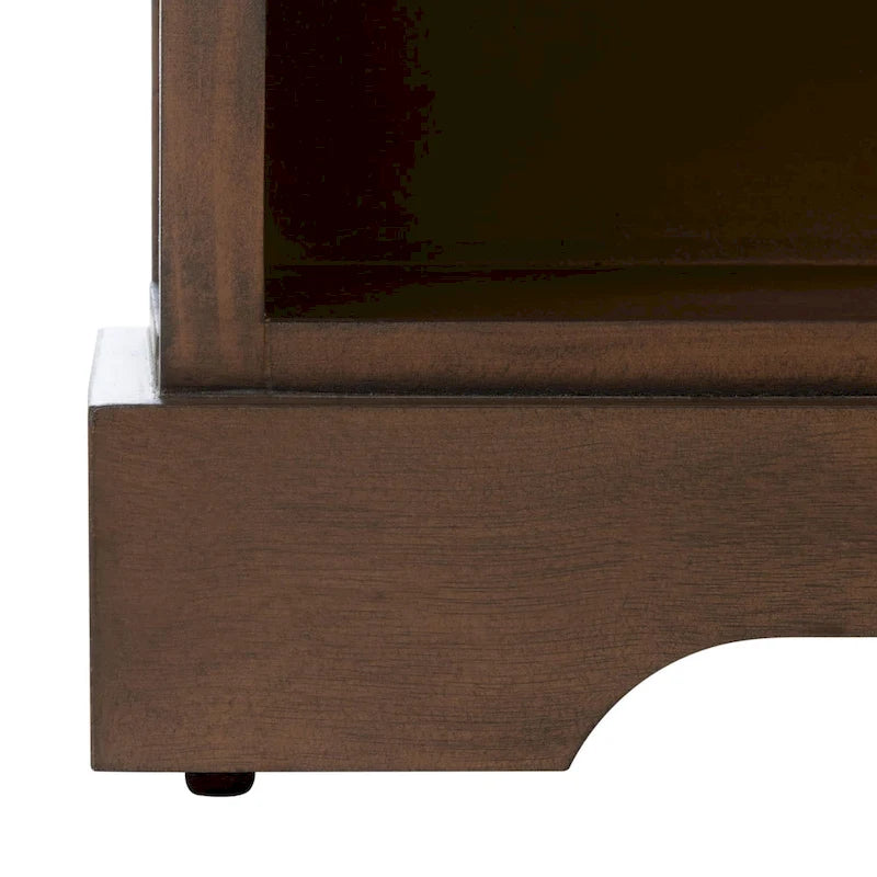 Storage Bench 3 Wicker Basket Drawers Open Shelf Wood Frame Sand Black Brown White