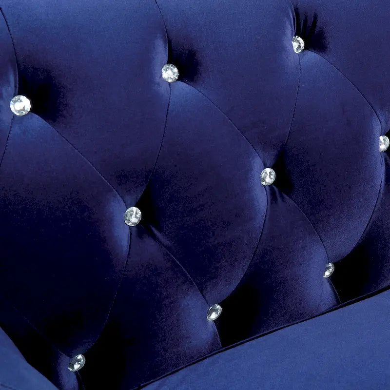 Velvet Button Tufted Chesterfield Accent Armchair with Nailhead Trim