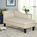 Chaiselongue mit Stauraum, Baumwollbezug, gerollte Armlehne, Hartholzgestell, Beige, Blau, Grau, Orange, Bordeauxrot