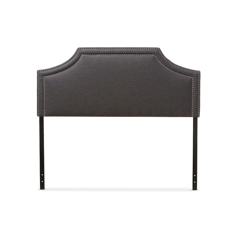 Upholstered Headboard Double Nailhead Trim Curved Profile Adjustable Height Full Queen King