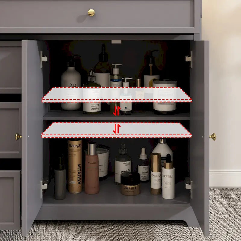 Credenza moderna laccata, 5 cassetti, 4 ante, mobile laterale, bianca, grigia, nera
