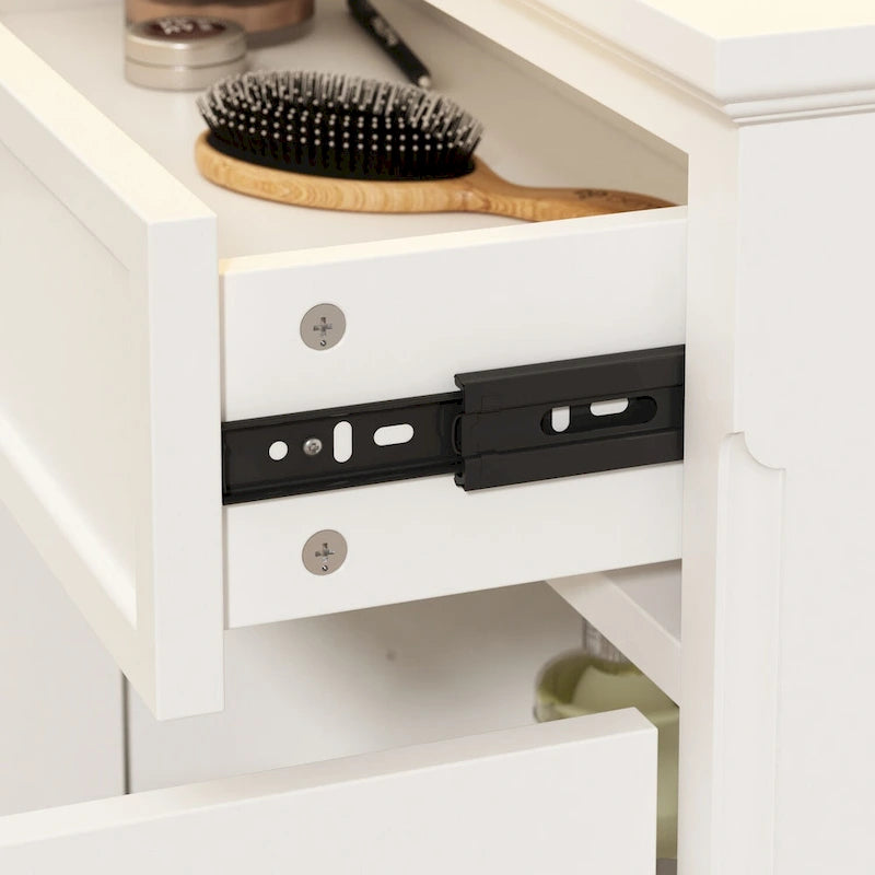 Credenza moderna laccata, 5 cassetti, 4 ante, mobile laterale, bianca, grigia, nera