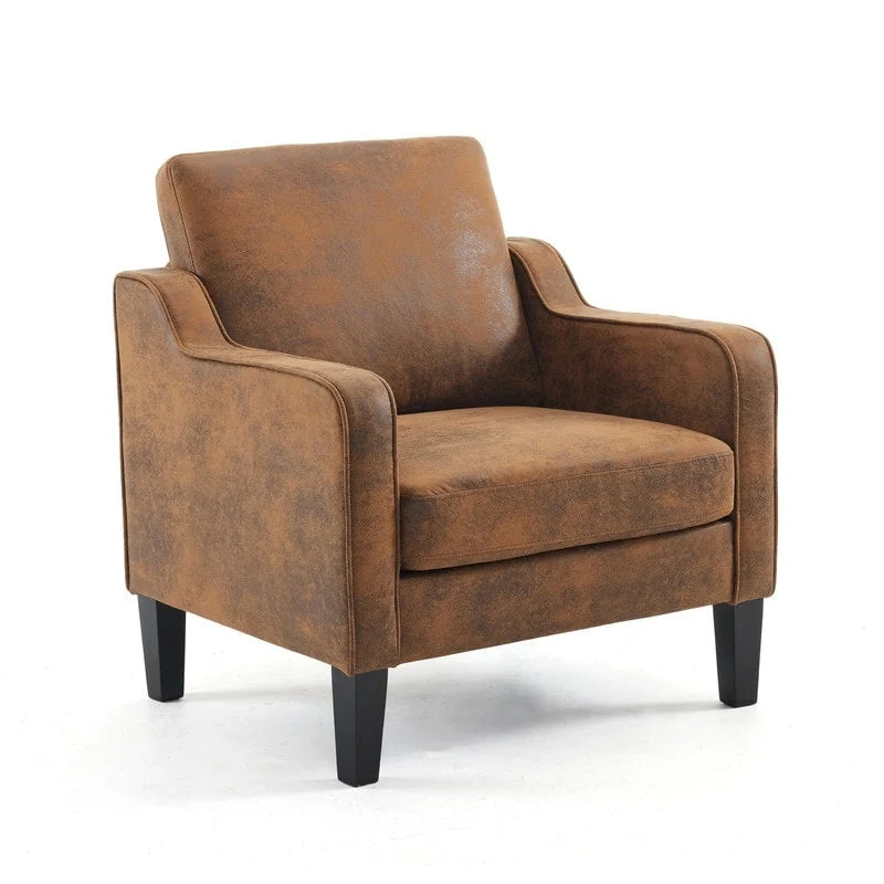 Moderner Akzentstuhl im Mid-Century-Stil, Leinenstoff, hochdichter Schaumstoff, Tragfähigkeit 380 lb, 12 Farben