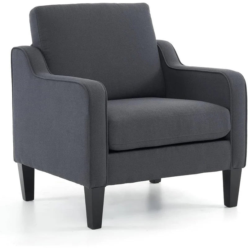 Moderner Akzentstuhl im Mid-Century-Stil, Leinenstoff, hochdichter Schaumstoff, Tragfähigkeit 380 lb, 12 Farben