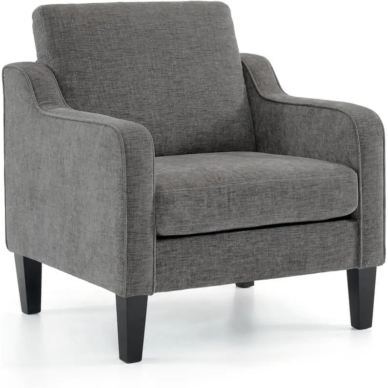 Moderner Akzentstuhl im Mid-Century-Stil, Leinenstoff, hochdichter Schaumstoff, Tragfähigkeit 380 lb, 12 Farben