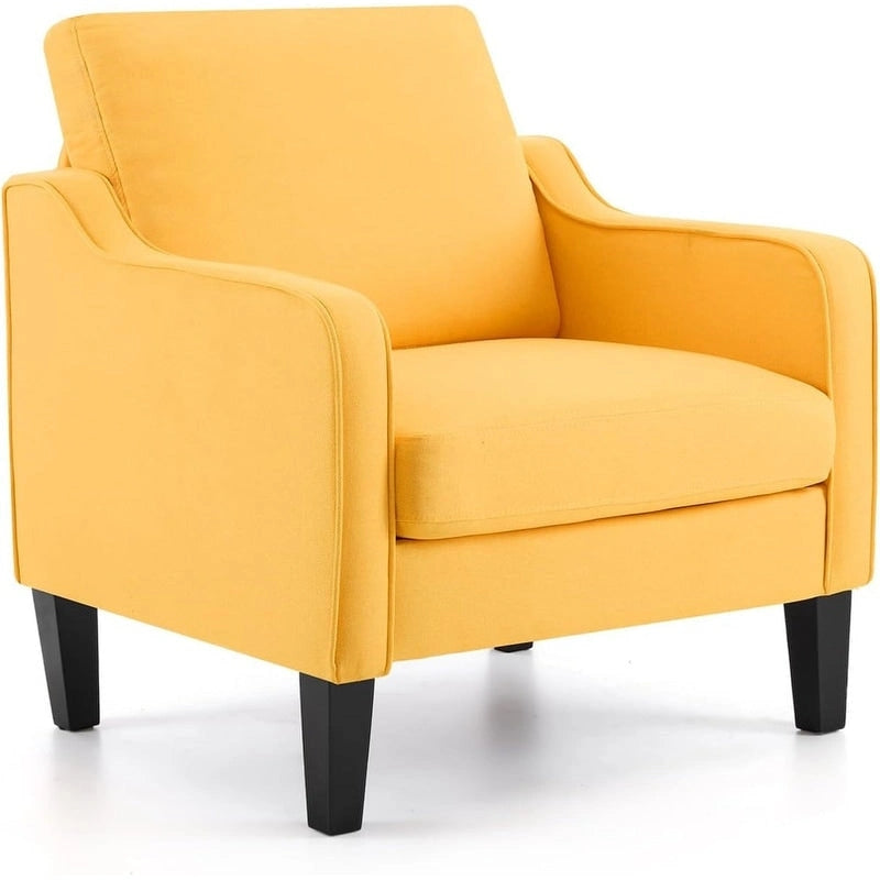Moderner Akzentstuhl im Mid-Century-Stil, Leinenstoff, hochdichter Schaumstoff, Tragfähigkeit 380 lb, 12 Farben
