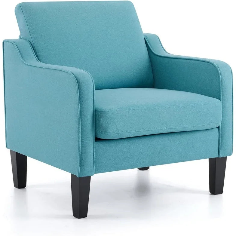 Moderner Akzentstuhl im Mid-Century-Stil, Leinenstoff, hochdichter Schaumstoff, Tragfähigkeit 380 lb, 12 Farben