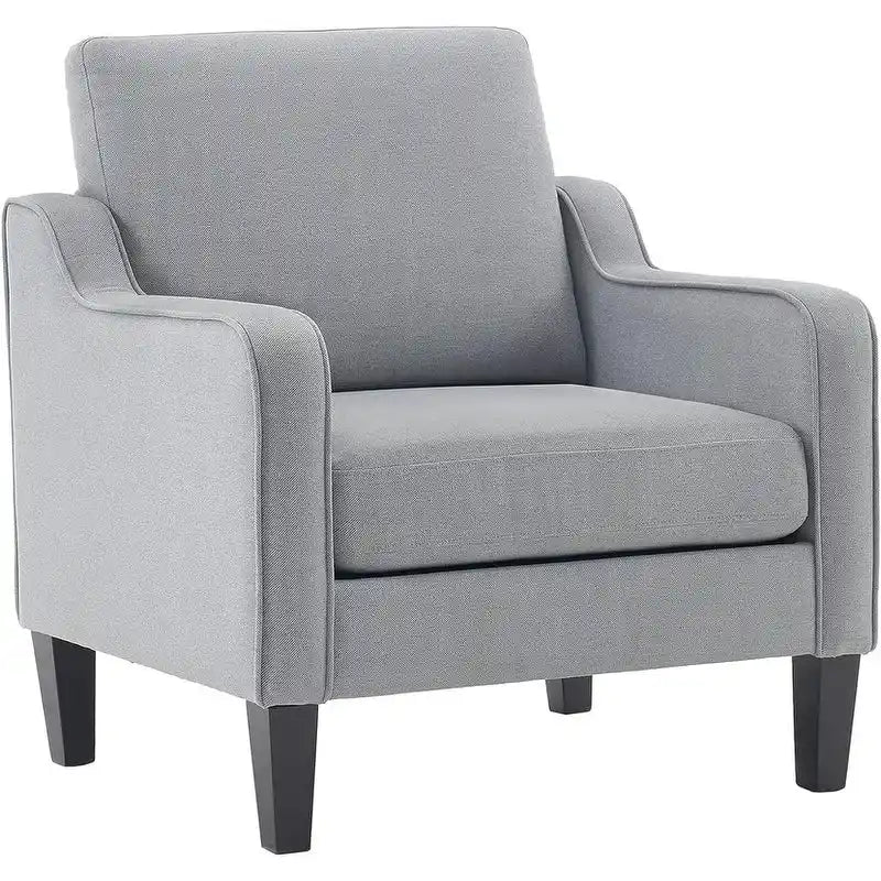 Moderner Akzentstuhl im Mid-Century-Stil, Leinenstoff, hochdichter Schaumstoff, Tragfähigkeit 380 lb, 12 Farben