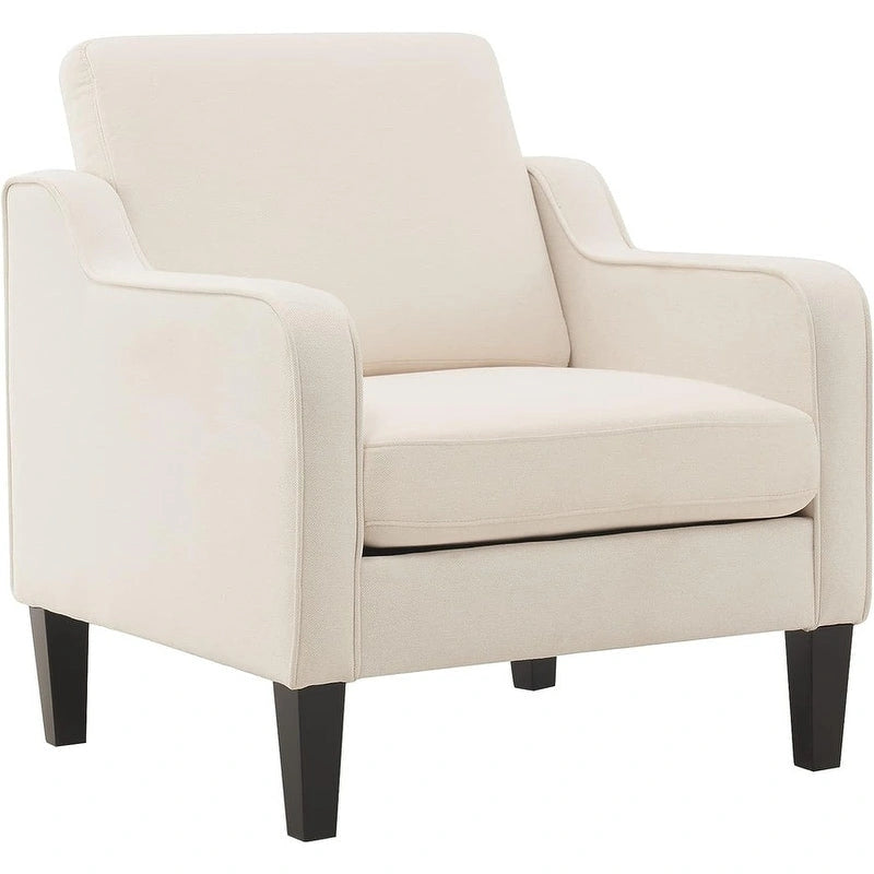 Moderner Akzentstuhl im Mid-Century-Stil, Leinenstoff, hochdichter Schaumstoff, Tragfähigkeit 380 lb, 12 Farben