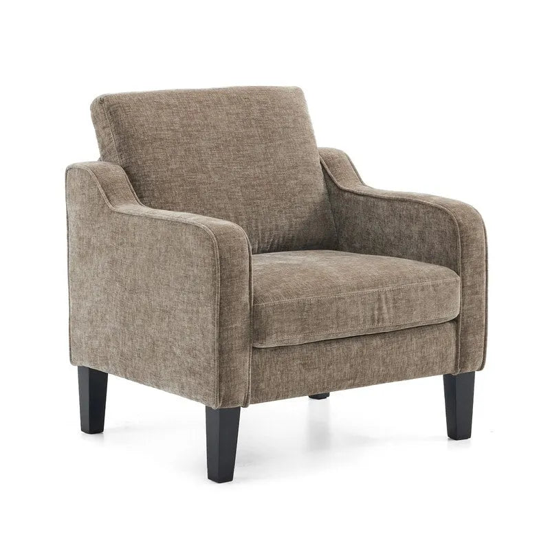 Moderner Akzentstuhl im Mid-Century-Stil, Leinenstoff, hochdichter Schaumstoff, Tragfähigkeit 380 lb, 12 Farben