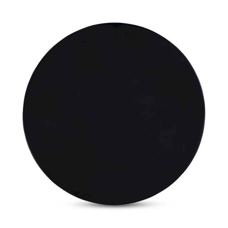 Round Solid Mango Wood Pedestal Coffee Table Modern Dark Matte Finish